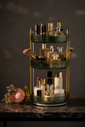 3-Tier Rotating Makeup Organizer Tray – Luxury Lifestyle Editorial Shot