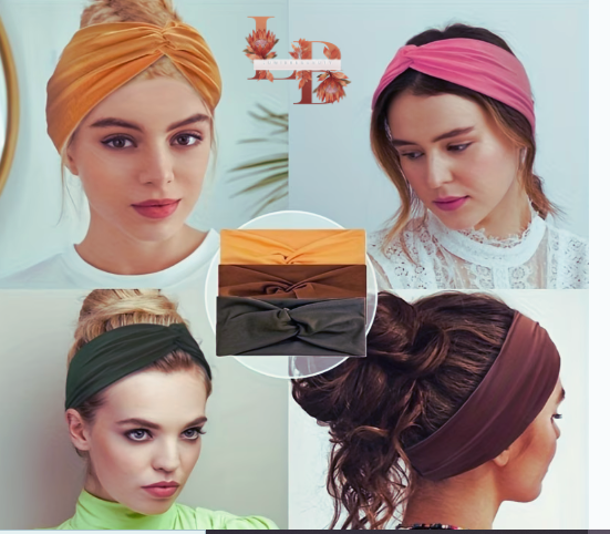 10pc Stretch head bands for women