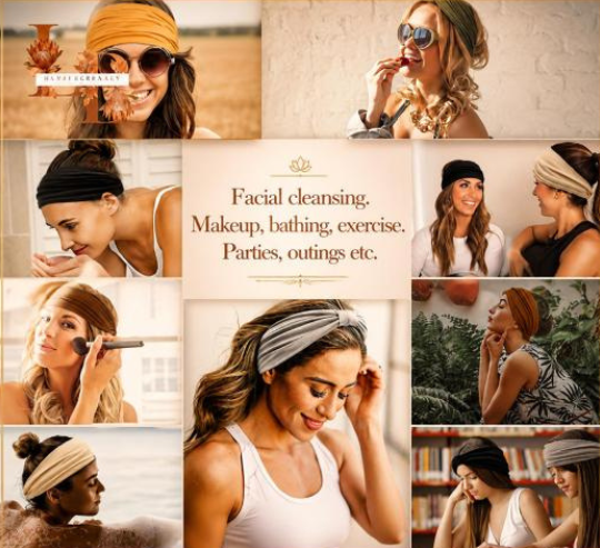 10pc Stretch head bands for women