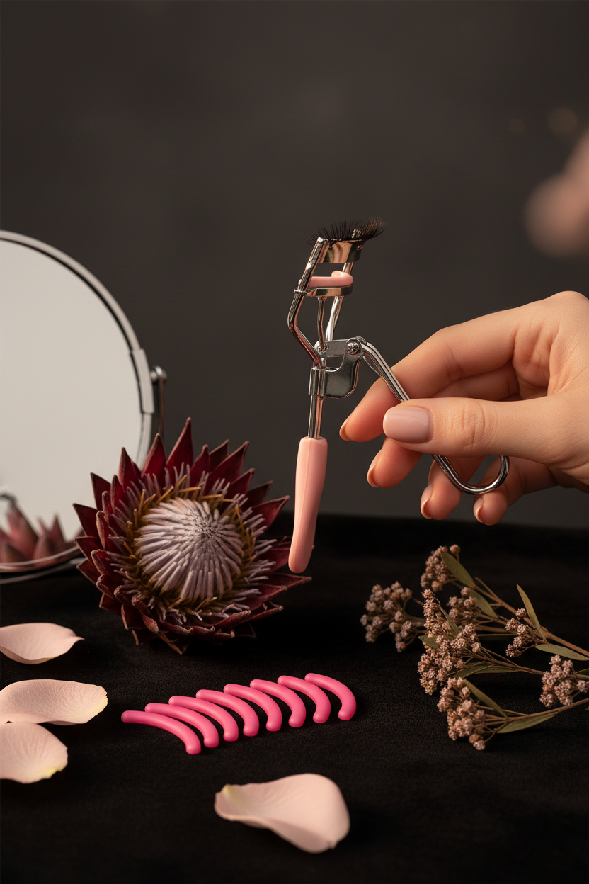Lumière Beauty Portable Eyelash Curler – Lifestyle Editorial Shot