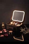 Travel Makeup Bag with Lighted Mirror – Luxury Editorial Shot